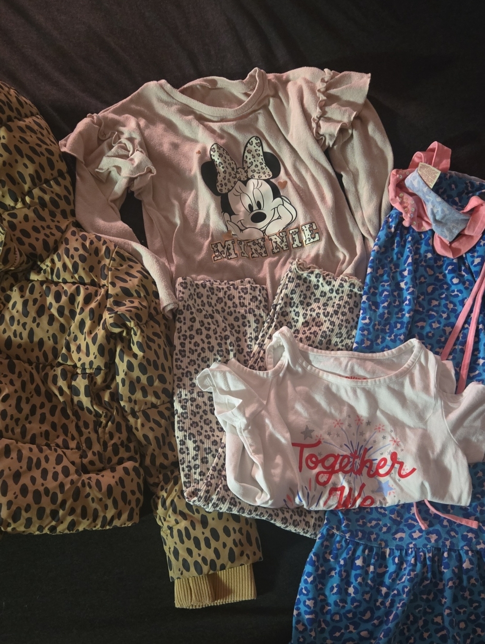 Girls 6/7 Bundlerewcuts Pink Minnie Mo Set with Leopard Accents